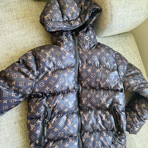 Louis Vuitton Black and Gold Monogram Jacket